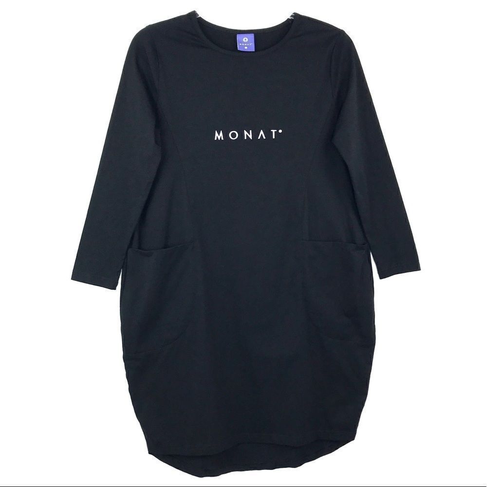 Monat Gear Black Long Sleeve Sheath Dress XS